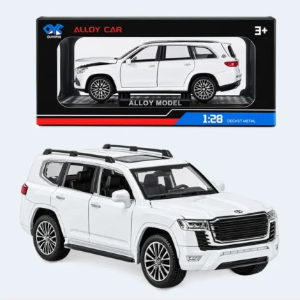 Premium White Die-Cast Luxury SUV Toy Car – 1:28 Scale, 22 × 10 cm