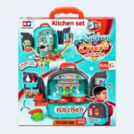 3-in-1 Kids Kitchen Chef Backpack Play Set with Cooking Accessories – 26 × 29 cm