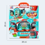 3-in-1 Kids Kitchen Chef Backpack Play Set with Cooking Accessories – 26 × 29 cm