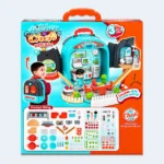 3-in-1 Kids Kitchen Chef Backpack Play Set with Cooking Accessories – 26 × 29 cm
