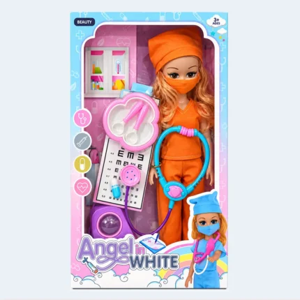 Kids Doctor Fashion Doll with Medical Accessories and Stethoscope Play Set