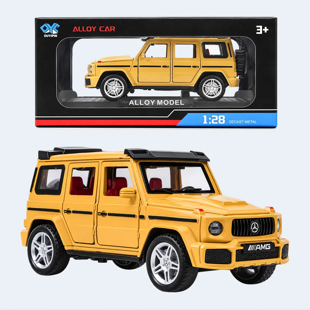 Mercedes-Benz G-Class AMG Style 1:28 Die-Cast Alloy Toy Car – Yellow Mercedes-Benz G-Class AMG Style 1:28 Die-Cast Alloy Toy Car – Yellow