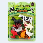 Farm Pasture Animal Figure Play Set – Miniature Farm Animals for Kids
