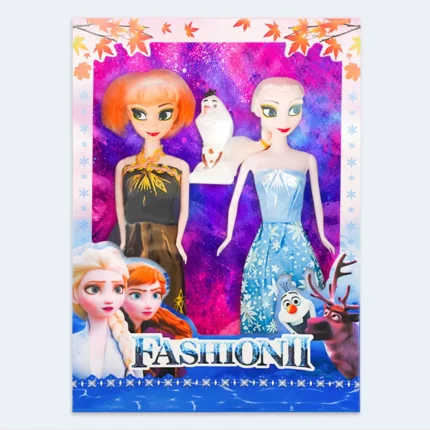 Princess Fashion Doll Set with Elegant Dresses – 2 Pieces