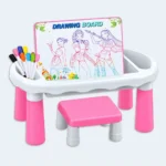 6-in-1 Kids Puzzle Activity Table with Drawing Board & Stool