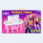 6-in-1 Kids Puzzle Activity Table with Drawing Board & Stool