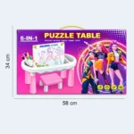 6-in-1 Kids Puzzle Activity Table with Drawing Board & Stool