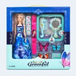 Graceful Princess Fashion Doll with Beauty Accessories & Butterfly Set